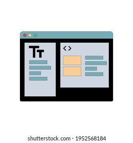 Coding interface. Vector illustration isolated on white background. 