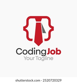 Coding Job Logo Design Template. Good for Business, Agency, Community and Organization