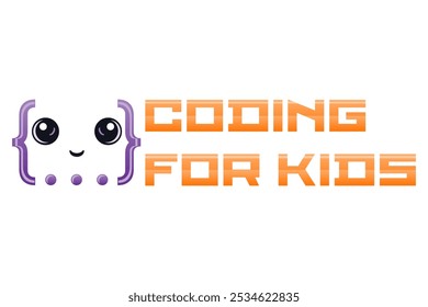 coding kids programming training logo for your business or company vector illustration isolated on white background
