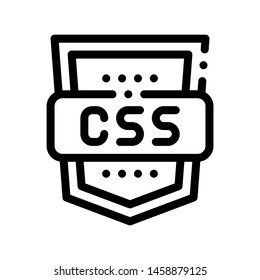 Coding Language CSS System Vector Thin Line Icon. Binary System, Data Encryption Linear Pictogram. Web Style Development, Programming Bug Fixing, HTML, Script Contour Illustration