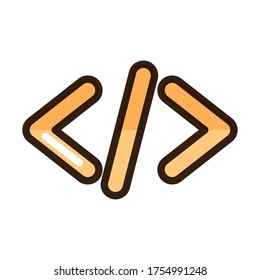 coding language development internet web technology interface vector illustration line and fill style icon