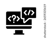 coding language glyph icon illustration vector graphic. Simple element illustration vector graphic, suitable for app, websites, and presentations isolated on white background