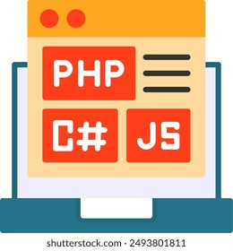 Coding Language Glyph Vector Icon Design