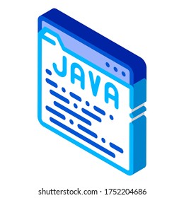 Coding Language Java System vector isometric sign. color isolated symbol illustration