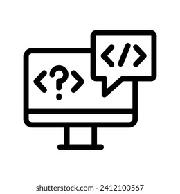 coding language line icon illustration vector graphic. Simple element illustration vector graphic, suitable for app, websites, and presentations isolated on white background