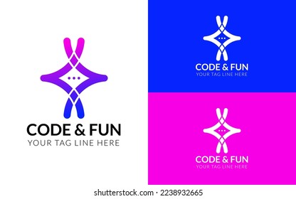 Coding Learning Logo Design Concept Template