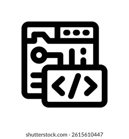 coding line icon. Clean and minimalist vector icon for websites, mobile apps, presentations, and logos. Fully scalable and customizable for any project.