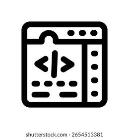 ícone de linha de codificação. Ícone de vetor limpo e minimalista para sites, aplicativos móveis, apresentações e logotipos. Totalmente dimensionável e personalizável para qualquer projeto.