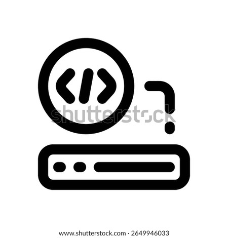 coding line icon. Clean and minimalist vector icon for websites, mobile apps, presentations, and logos. Fully scalable and customizable for any project.