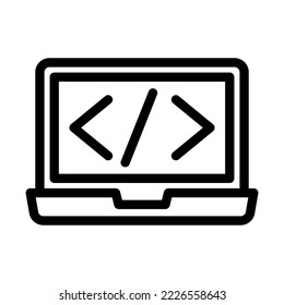 coding line icon illustration vector graphic
