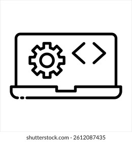 Coding Line Icon Vector Illustration