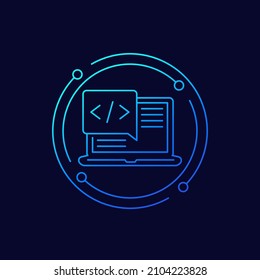 coding line icon for web