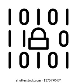 coding lock line icon