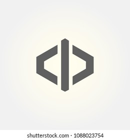 coding logo template, geometry logo vector