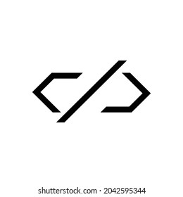 coding logo template illustration design monochrom. vector eps 10