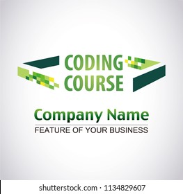 Coding Logo Template. coding. programmer logo icon vetor. media logo.