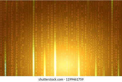 coding, numbers on gold background, vector illustration abstract background