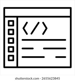Coding Outline Icon Vector Illustration