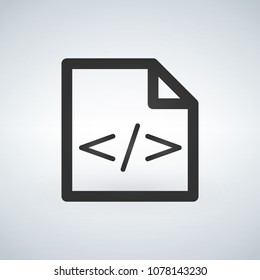 Coding page icon vector,vector illustration isolated on modern background.