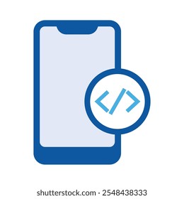 Coding phone icons, minimalist vector illustration and transparent graphic element. Isolated on white background