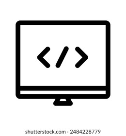 coding program icon design in filled and outlined style