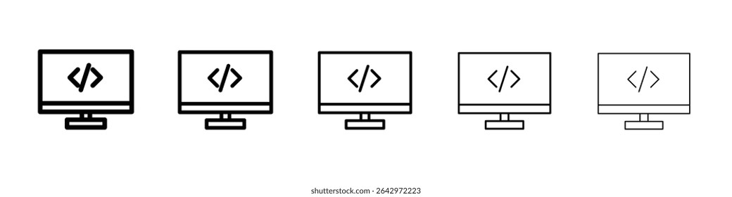 coding program icon Flat design on isolated background