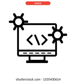 coding program icon isolated sign symbol vector illustration - high quality black style vector icons
