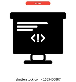 coding program icon isolated sign symbol vector illustration - high quality black style vector icons
