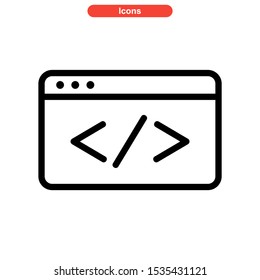 coding program icon isolated sign symbol vector illustration - high quality black style vector icons
