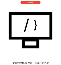 coding program icon isolated sign symbol vector illustration - high quality black style vector icons

