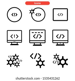 coding program icon isolated sign symbol vector illustration - Collection of high quality black style vector icons

