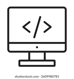 coding program icon Line Art Logo set