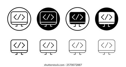 coding program icon Outline vector for web ui