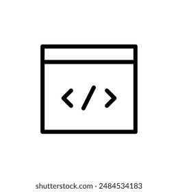 Coding Program Icon for Software Development, Programming Languages, and Tech Projects Graphics