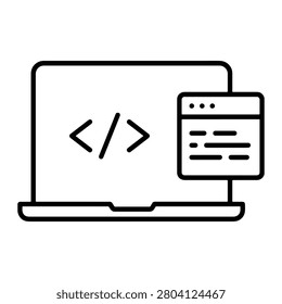 Coding and Programming Clean Line Art Icon Design Collection
