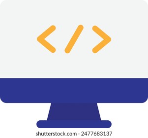 Coding Programming Code Icon Vector Flat Illustration