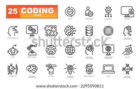 Coding and programming collection of vector icons. Perfect for website and infographics.