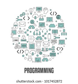 Coding and programming concept. Software development and computer technology.