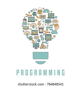 Coding and programming concept. Software development and computer technology.