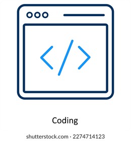 Coding and programming icon concept