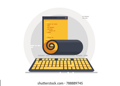 Coding and programming. SEO. Search engine optimization. App development and creation. Software and program code. Vector illustration for your business Coding and programming. SEO. Search engine optimization. App development and creation. Software and program code. Vector illustration for your business
