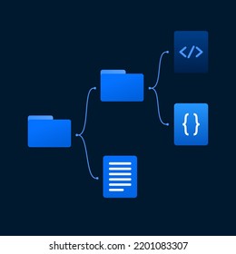 Coding Project Folder Directory Structure Vector Concept Illustration for Programmer Software Developer