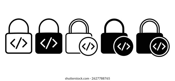 Coding protection icon. Illustration vector