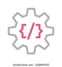coding setting thin line vector icon
