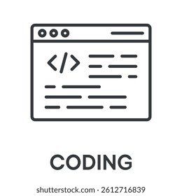 coding simple design icons, simple style design inspiration for any interface and purpose suitable for symbols and more