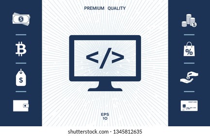 Coding symbol icon. Graphic elements for your design