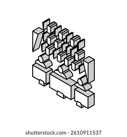 coding teamwork isometric icon vector. coding teamwork sign. isolated symbol illustration