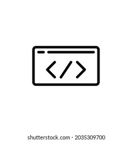 Coding Technology Gadget Vector Logo Monoline Icon Symbol for Graphic Design UI UX or Website