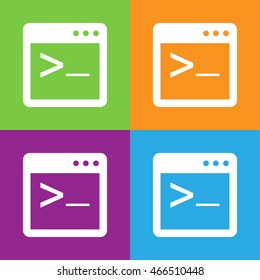Coding terminal icon. Simple logo of coding console terminal on white background. Flat vector illustration.