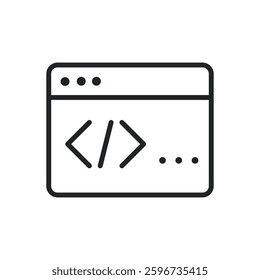 Coding thin line icons. Perfect pixel on transparent 